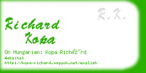 richard kopa business card